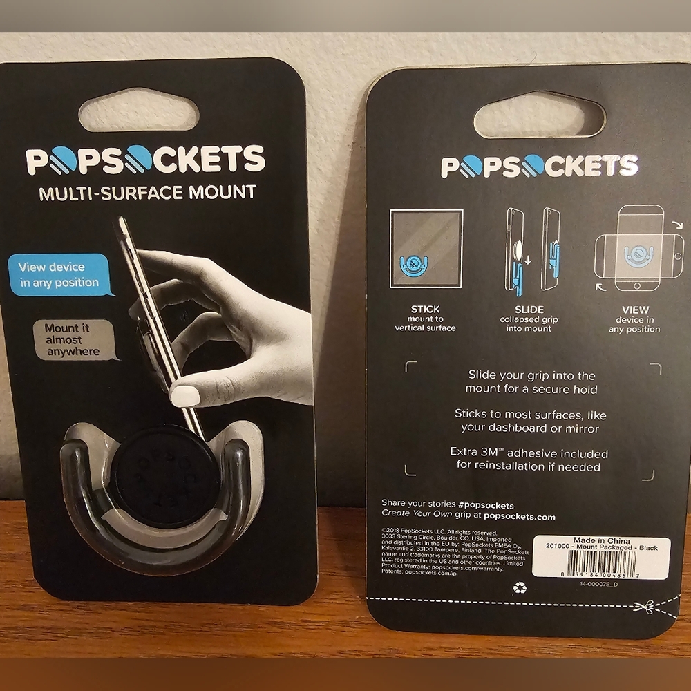 PopSocket Black Phone Grip and Stand Holster
